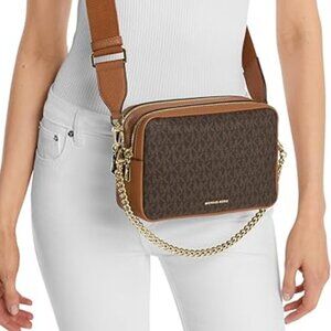Michael Kors Bryant Medium Double Zip Chain Camera Crossbody